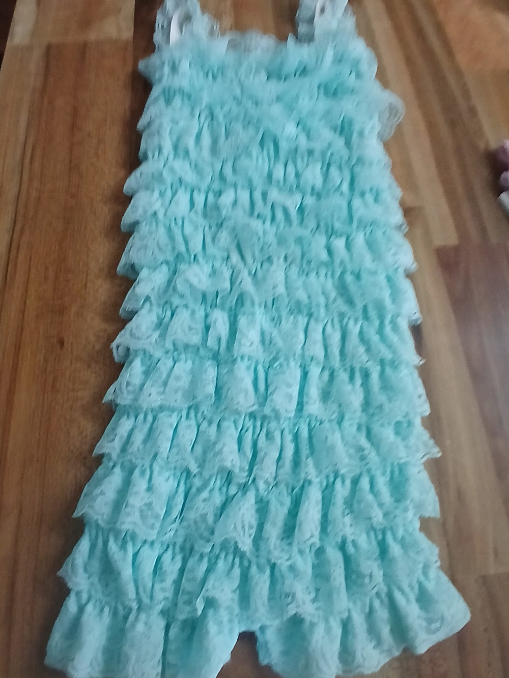 Mint Ruffle Lace Romper